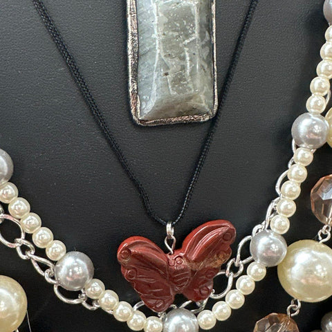 Fashion Jewelry Necklace Lot Bohemian & Statement Faux Pearl Pendants 10 Pieces