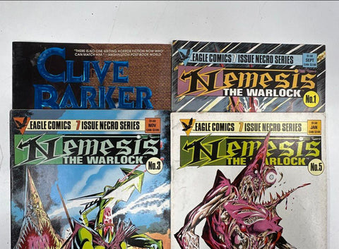 Nemesis the Warlock #1 3 5 + Clive Barker Tapping the Vein Comic Lot (4) 1980s