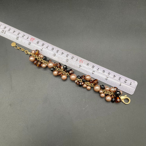 Talbots 3pc Jewelry Lot Tiger's Eye Green Stone Link Necklace Cha Cha Bracelet