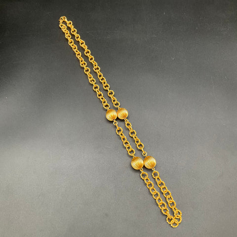 Vintage Liz Claiborne Necklace Lot (2) Gold Tone & Black Beaded Costume Jewelry