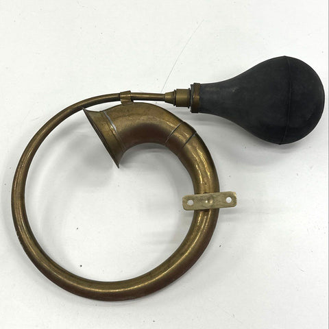 Vintage Brass Serpentine Bulb Horn Antique Car Taxi With Mounting Bracket
