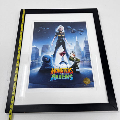 Monsters vs Aliens DreamWorks Movie Poster Limited Edition 2009 Framed 25x31