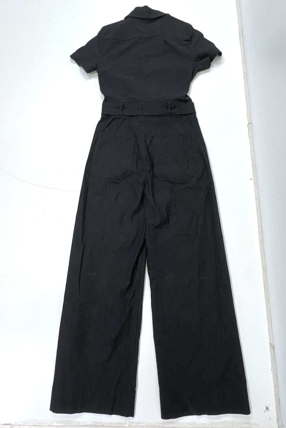 Maeve The Colette Black Zip Front Wide Leg Cropped Jumpsuit Women's 6