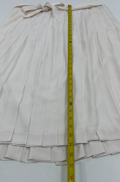NWT Banana Republic Ivory Pleated Tie Waist Midi Skirt Women's Size 12