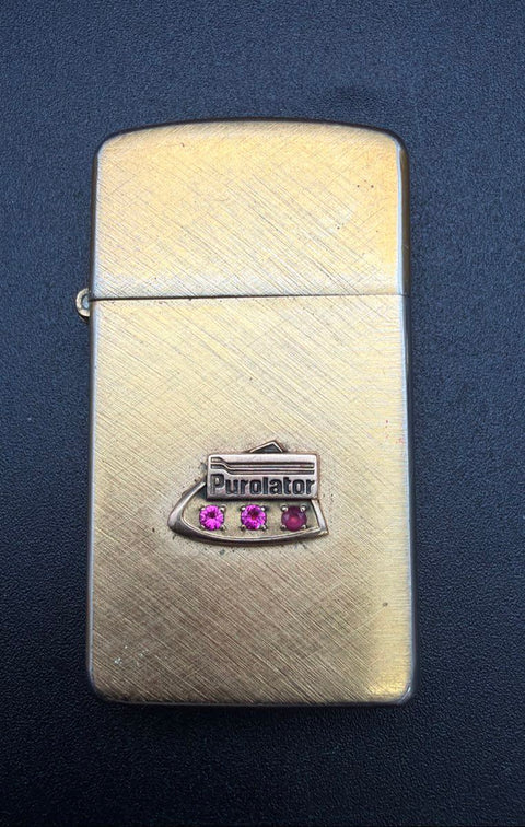 Vintage Park Lighter Purolator Logo Pink & Red Stones Murfreesboro TN USA
