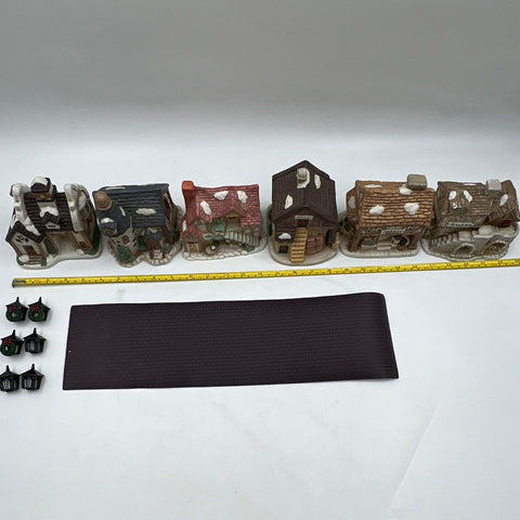 Christmas Village House Lot The Christmas Collectibles Ceramic 6pc With Box