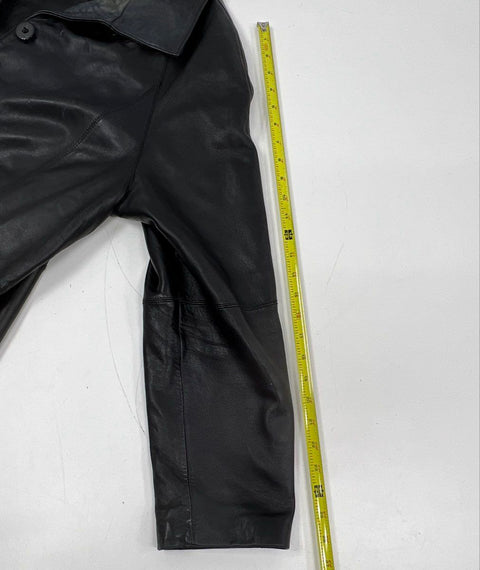 Vintage 90s Worthington Genuine Lambskin Leather Button Jacket Black Sz 1X