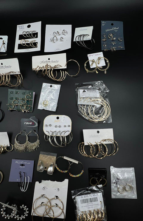 Mixed Costume Jewelry Lot 1.5 Lbs Hoop Earrings Claire's Betsey Johnson Icing