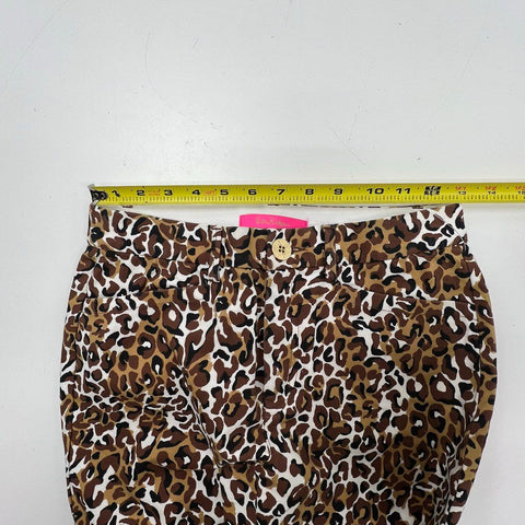 Lilly Pulitzer Women's Kelly Stretch Pants Brown Leopard Print NWT Sz 2