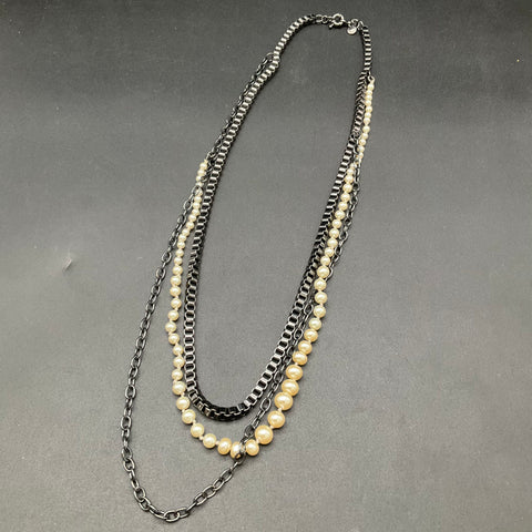 J.Crew Statement Necklace Lot of 3 Floral Tortoise Link Multi-Strand Pearl