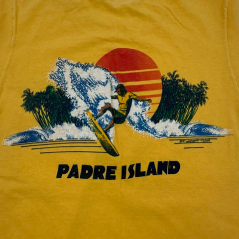 Vintage 80s Padre Island Surf n' Wear T-Shirt Single Stitch Pocket Sz S