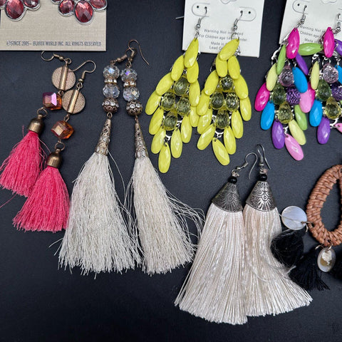 Marysol Boho Statement Tassel Teardrop Earrings Fashion Jewelry Lot of 20 Pairs