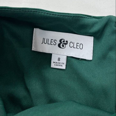 Jules & Cleo Women's Green High Neck 3/4 Sleeve Mermaid Gown Dress Size 8 NWT