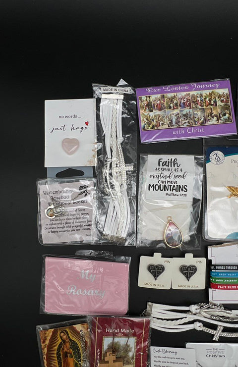 Religious Christian Jewelry Lot 20+ Pcs Cross Stainless Steel WWJD Zuluf Wood