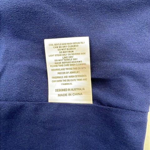 Elliatt Women's Camo Dress Navy Blue High Neck Asymmetrical Wrap NWT Sz S