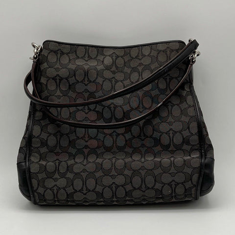 Coach Black Smoke Signature Jacquard Chelsea Edie Shoulder Bag F36424