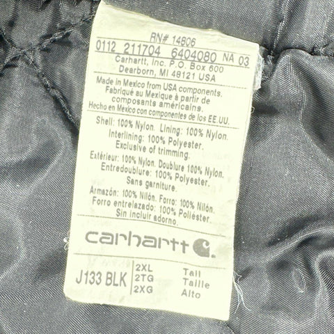 Carhartt J133 BLK Extremes Arctic Active Jacket Hooded Black Sz 2XL Tall