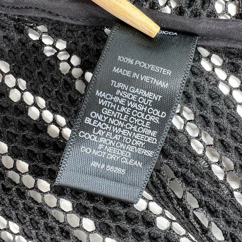 Express Women's Black Mesh Stripe Full Zip Jacket Size S NWT