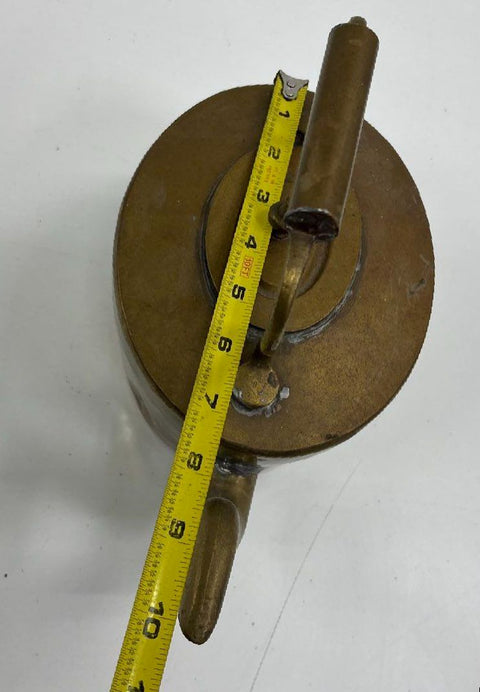 Antique Brass Tea Kettle Gooseneck Spout Oval Body Rustic Decorative 9.5"
