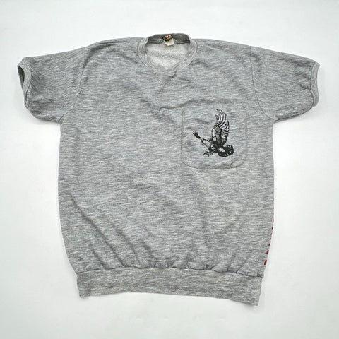 Vintage 80s Trade Winds Eagle Graphic Short Sleeve Sweatshirt Single Stitch Sz L