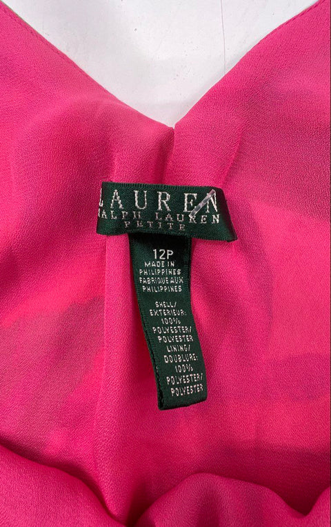 Lauren Ralph Lauren Women's Dress Multicolor Floral Tropical Pleated Sz 12P