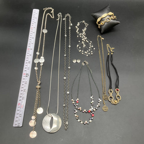 Lia Sophia Costume Jewelry Lot 10 Necklaces Bracelets Earrings Gold Silver Tone