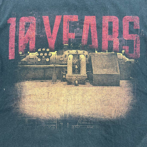 2012 10 Years Minus The Machine Tour T-Shirt Graphic Band Tee Gildan Sz M