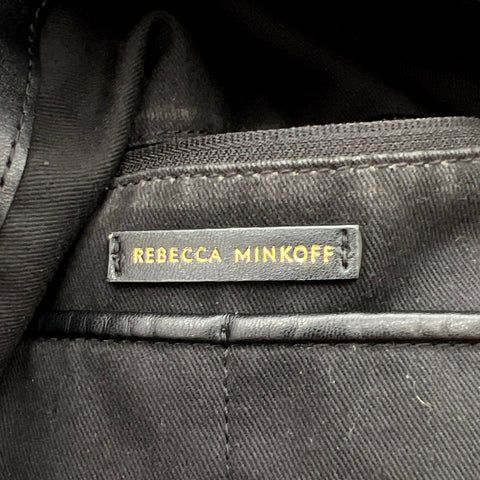 Rebecca Minkoff Black Pebbled Leather Hobo Shoulder Bag Gold Hardware
