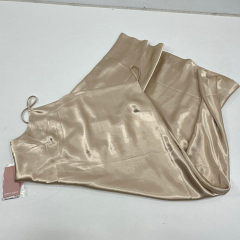 Birdy Grey Women's Lisa Dress Gold Satin Cowl Neck Bridesmaid NWT Sz 3X