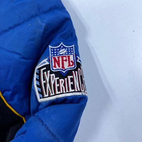 Vintage 90s Pro Player Men's St Louis Rams Puffer Jacket Blue Black Sz M