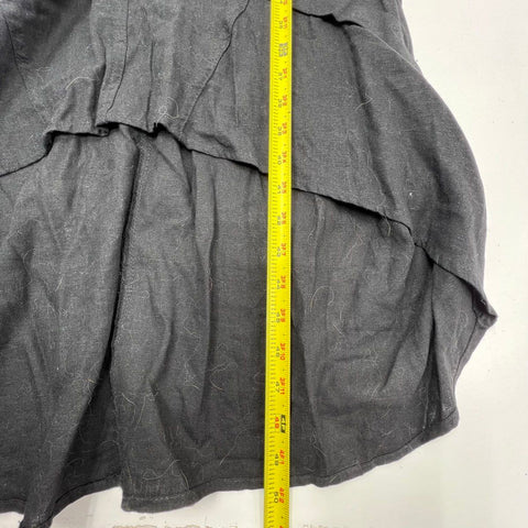 NWT For Cynthia Linen Blend Hooded Cowl Neck High Low Maxi Dress Sz L