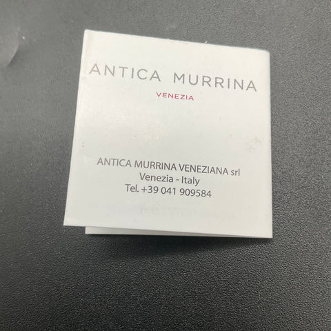 Antica Murrina Venezia Murano Glass Dangle Earrings Iridescent Blue Silver Tone