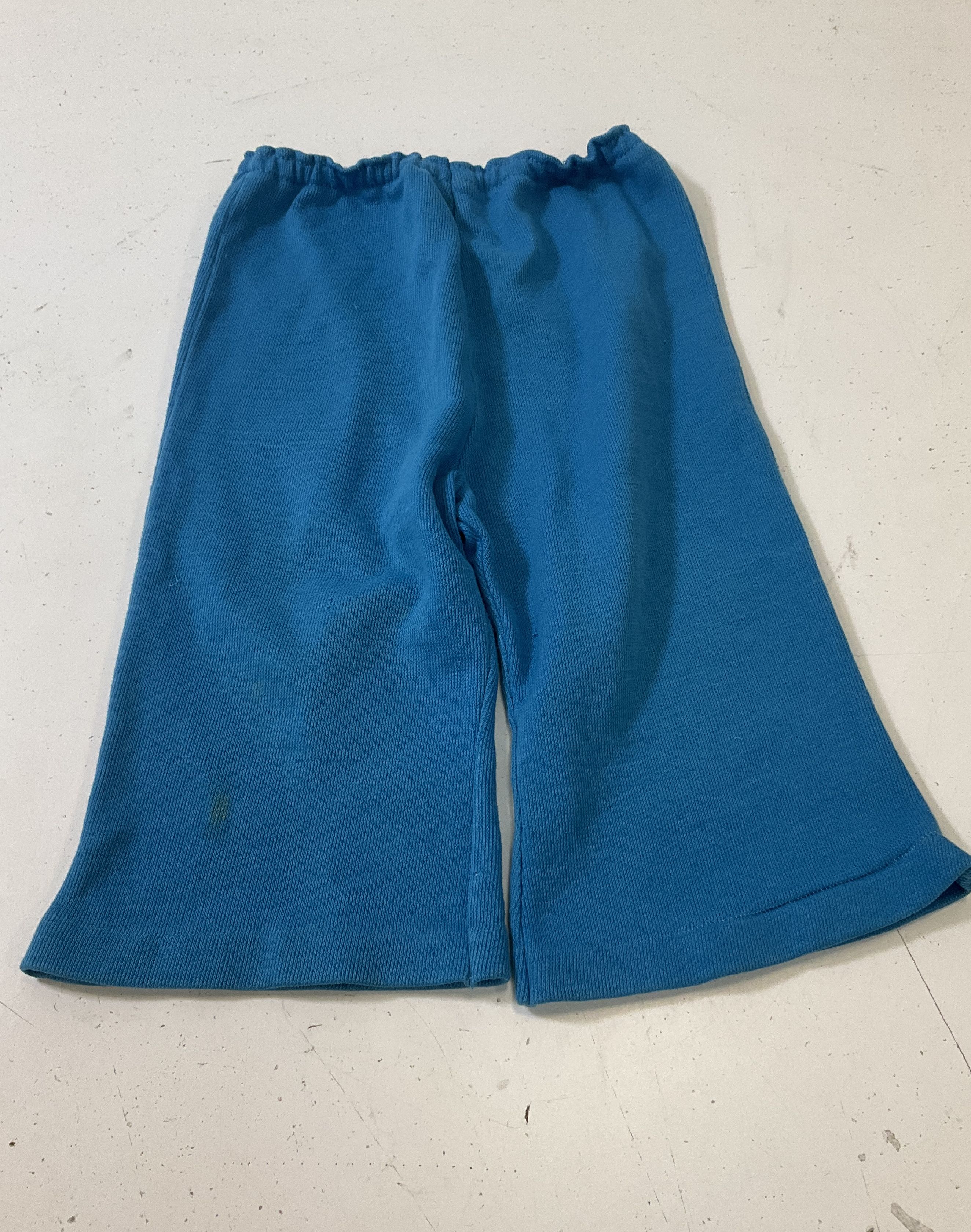 Lot of 3 Pair Vintage 1970s Blue Toddler's Bell Bottom Pants See Measurements