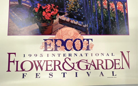 Vintage Disney Epcot Flower and Garden Festival Posters 1994 1995 Lot of 2 24x36