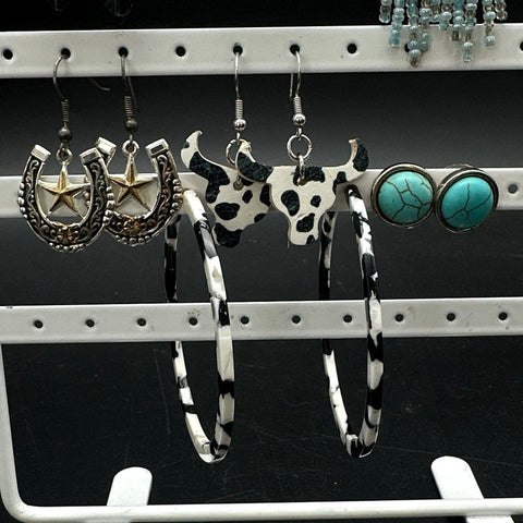 Southwestern Western Costume Jewelry Lot Turquoise Tone Necklaces Earrings 20+
