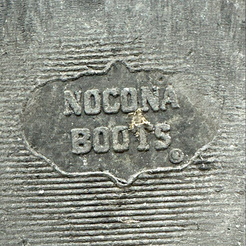 Nocona Black Red Rub Off Leather Western Cowboy Boots Men's Size 10.5 EE