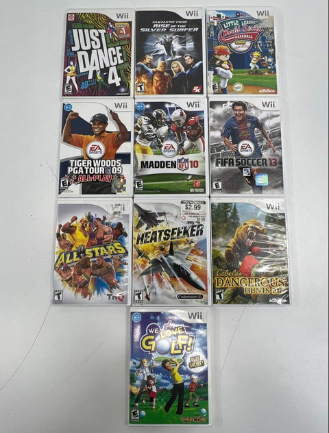 Just Dance 4 FIFA Soccer Madden NFL 10 Game Lot Bundle Nintendo Wii 2000s