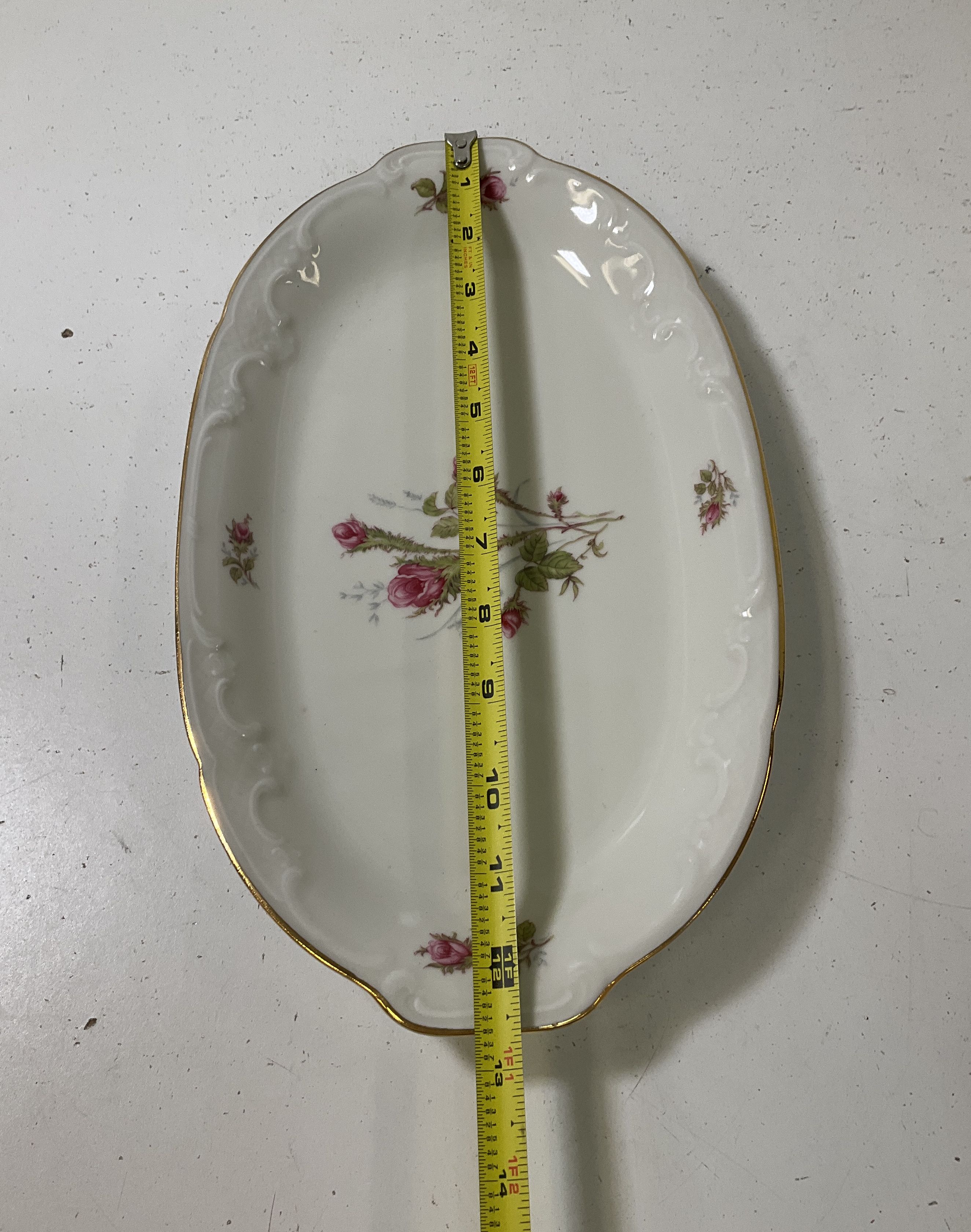 Vintage Winterling Bavaria Pink Rose Teapot & Serving Tray Set Gold Gilt Germany