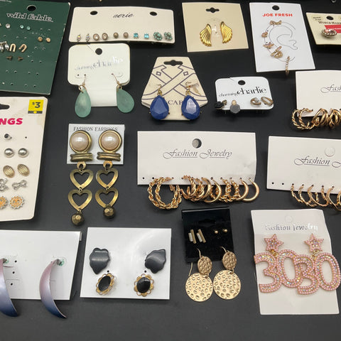 Mixed Fashion Jewelry Lot of 28 Claire's Shein Aerie Wild Fable Earrings Hoops