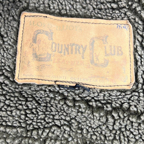 Vintage 80s Country Club B-3 Bomber Shearling Lined Leather Flight Jacket Sz M