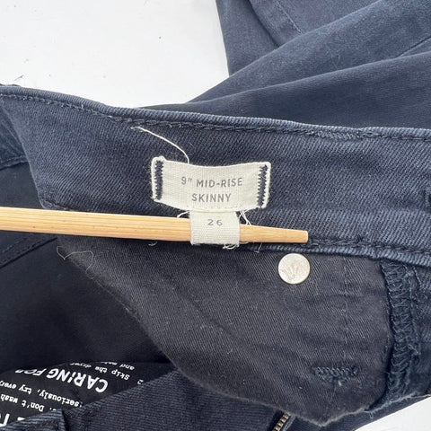 Madewell Women's Black 9" Mid-Rise Skinny Jeans Size 26