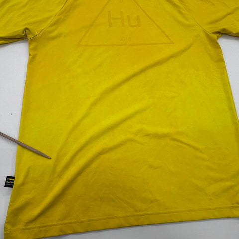 Adidas Men's Yellow Hu Holi Knit Tee T-Shirt Size M CW9102