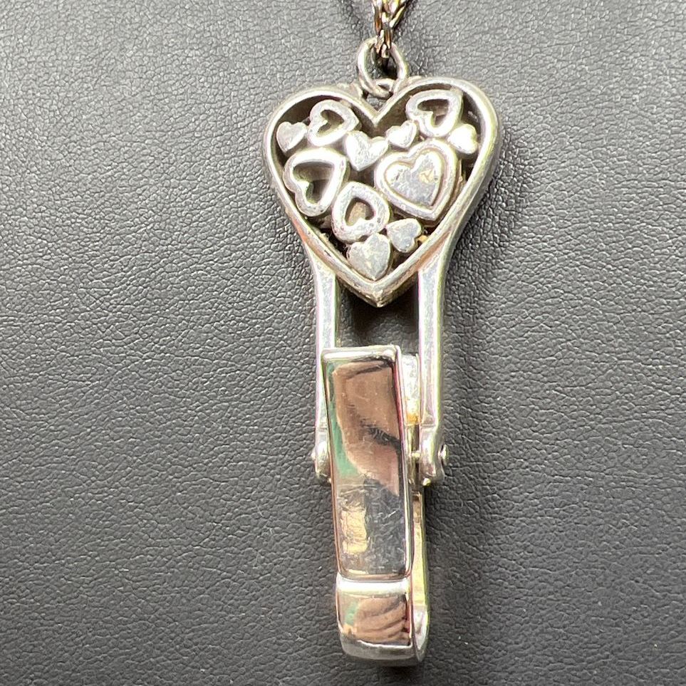 Brighton Silver Plate Heart Clip Lanyard Necklace