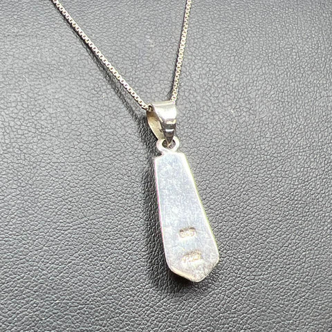 Sterling Silver Black & Mother of Pearl Inlay Pendant Necklace 5.09g