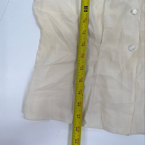 Vintage 50s Lot of 2 Embroidered Silk Button Up Blouse Shirts Sz 34