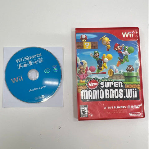 Nintendo Wii Console Lot Super Mario Bros Wii Sports 2 Controllers Nunchuks