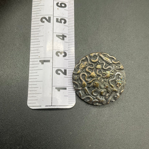 Antique TW&W Paris Seps Serpent Button Brass French Patent 19th Century