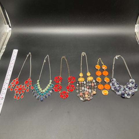 Loft New York & Co Statement Bib Beaded Necklace Jewelry Lot of 6 Mixed Tones