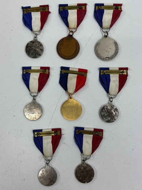 Vintage 1974-75 French Invitational Athletic Medal Lot of 9 Gymnastics Diving