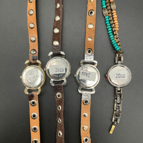 Lot of 7 Geneva Women's Fashion Watches Wrap Bracelet Studded Beaded